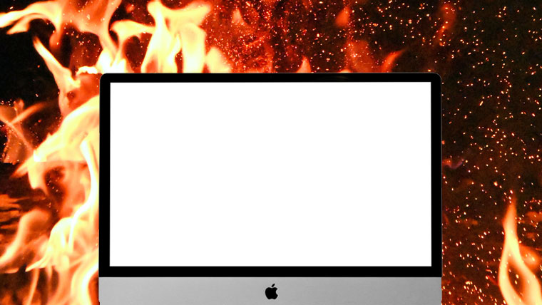 iMac on fire